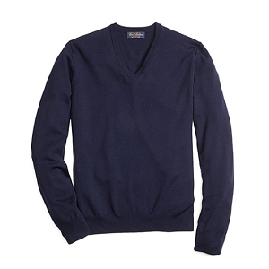 Saxxon Wool V-Neck Sweater - Navy